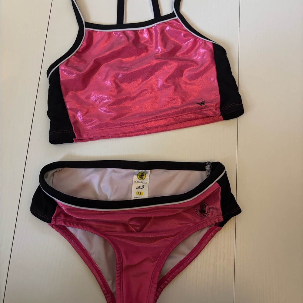 Body Glove Shiny Pink and Black Bikini